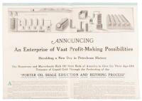 Shale Oil - The Hope of all Motordom - To Meet Civilizations Most Vital Need! An Industry of Vast Potentialities for Service and Fortune Making