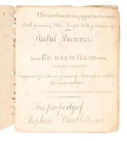 Copybook kept by Stephen Bartlett with handwriting specimens and exercises, three watercolor drawings, etc.