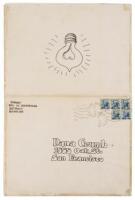 R. Crumb Handwritten and Illustrated Envelope to Dana Crumb, "Love Light" Motif, c.1965