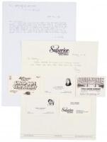 R. Crumb Handwritten Letter, c. 2010 [with] Five Business Cards featuring R. Crumb Art