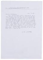 R. Crumb Handwritten Letter, 2009