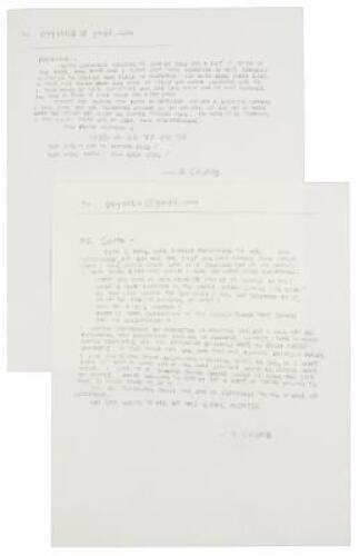 R. Crumb Handwritten Letter: Lot of Two, c. 2010