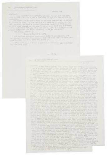 R. Crumb Handwritten Letter, Lot of Two, 2009