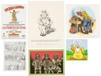 Lot of Six R. Crumb Illustrated SIGNED Cards