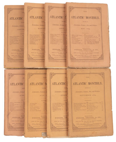 Eight post-Civil War issues of Atlantic Monthly magazine