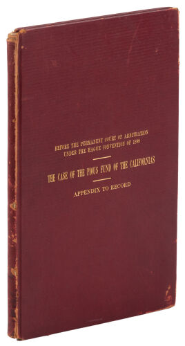 Before the Permanent Court of Arbitration under the Hague Convention of 1899. The case of the Pious Fund of the Californias. United States of America v. Republic of Mexico.