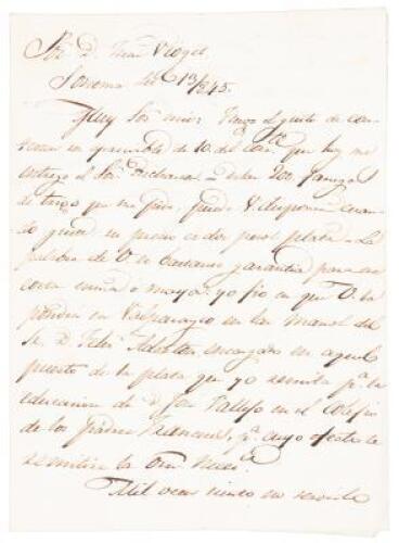 Letter from M.G. Vallejo to Jean Jacques Vioget, regarding business transactions and other matters