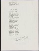 "the big score" - manuscript poem signed by Charles Bukowski