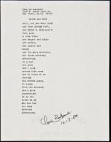 “drink and wait” - manuscript poem signed by Charles Bukowski