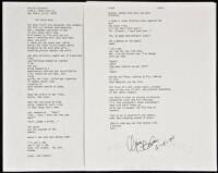 "the glory days" - manuscript poem signed by Charles Bukowski