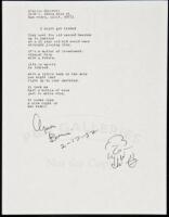 “I might get traded” - manuscript poem signed by Charles Bukowski