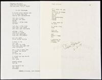 "in all fairness” - manuscript poem signed by Charles Bukowski