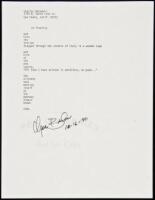 "in finality" - manuscript poem signed by Charles Bukowski