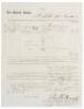 Autograph document of Union Army officer who mobilized "Negro labor" and established freedmen schools in Civil War Louisiana