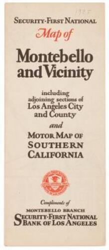 Security-First National Map of Montebello and Vicinity including adjoining sections of Los Angeles City and County and Motor Map of Southern California