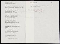 "professional counselling” - manuscript poem signed by Charles Bukowski