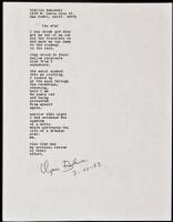 "the star" - manuscript poem signed by Charles Bukowski