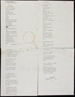 "time off” - manuscript poem signed by Charles Bukowski