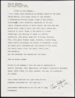 “within my own madness…” - manuscript poem signed by Charles Bukowski