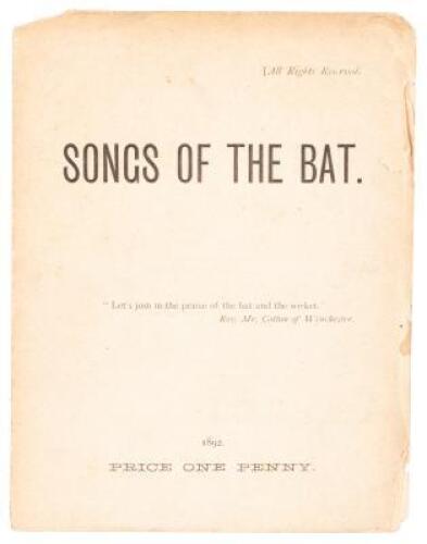 Songs of the Bat (Cover Title)