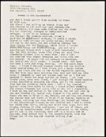 “woman in the supermarket” - manuscript poem signed by Charles Bukowski