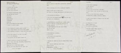 "yes” - manuscript poem signed by Charles Bukowski