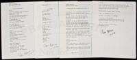 Eight manuscript poems signed by Charles Bukowski