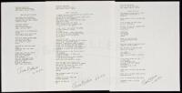 Eight manuscript poems signed by Charles Bukowski