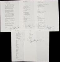 Eight manuscript poems signed by Charles Bukowski