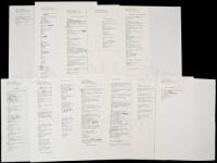 Eight manuscript poems by Charles Bukowski, unsigned but with his ink corrections