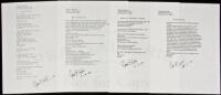 Six manuscript poems signed by Charles Bukowski