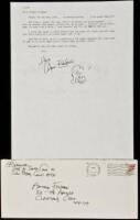 Typed Letter, signed, to Arthur Feldman