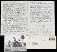 Typed Letter, signed, to Carl Weissner - with photograph of Bukowski and Linda Lee Beighle