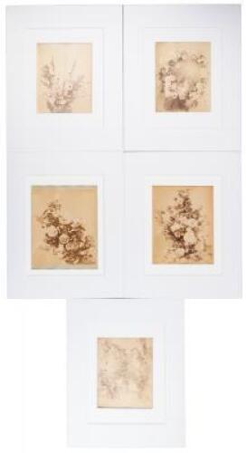 14 matted albumen photographs of floral wreaths