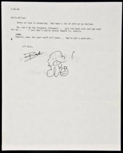 Typed Letter, signed, to S. Clay Wilson