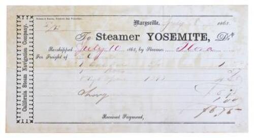 Steamer Freight Ticket