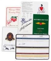 Collection of six autographed score cards