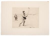 Original drypoint golf etching