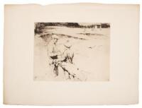 Original drypoint golf etching