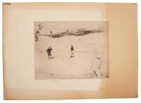 Original drypoint golf etching