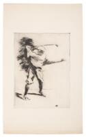 Original drypoint golf etching