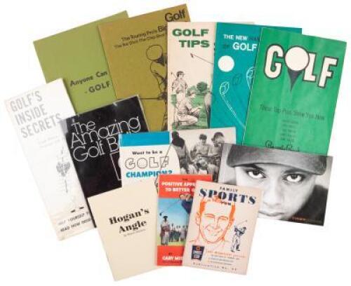 Twelve books, booklets and brochures on golf, mostly pro tips