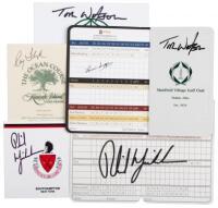 Collection of six autographed score cards