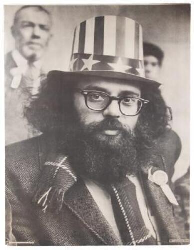 Allen Ginsberg in stars n' stripes hat