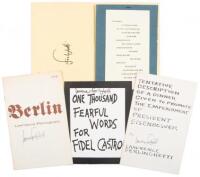 Four signed pamphlets and broadsides by Lawrence Ferlinghetti