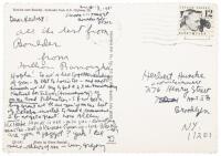 Postcard to Herbert Huncke from William Burroughs, Allen Ginsberg, Gregory Corso and Peter Orlovsky