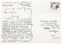 Postcard to Herbert Huncke from William Burroughs, Allen Ginsberg, Gregory Corso and Peter Orlovsky