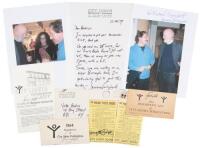 Five pieces of ephemera signed by Lawrence Ferlinghetti