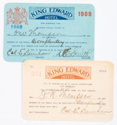 Two King Edward Hotel passes