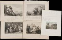 Collection of 81 engraved plates of Chinese scenes - 1 colored